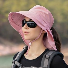 Wide Brim Shawl Ponytail Bucket Hat For Women; Outdoor Fishing Hiking UV Protection Bonnet