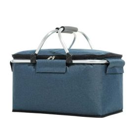 Large Picnic Basket, Insulated Foldable Cooler Bag for Camping Picnic Travel Lunch Bag